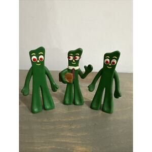 Rare 1989 Gumby Prema Toy Company Set Of 3 - 3 Inch Tall